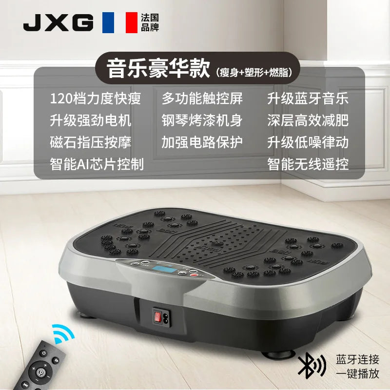 Masajeador vibratorio para fitness, batidor de grasa con música vía Bluetooth.