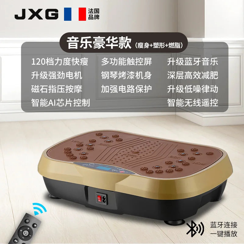 Masajeador vibratorio para fitness, batidor de grasa con música vía Bluetooth.
