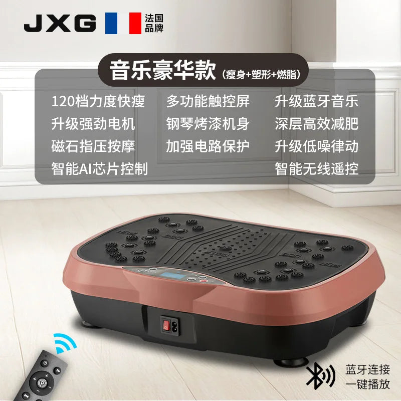 Masajeador vibratorio para fitness, batidor de grasa con música vía Bluetooth.