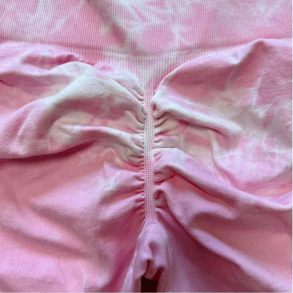 Women Tiedye Scrunch Seamless Leggings High Waist Yoga Training Leggins Workout Sports Gym Runing Joggers