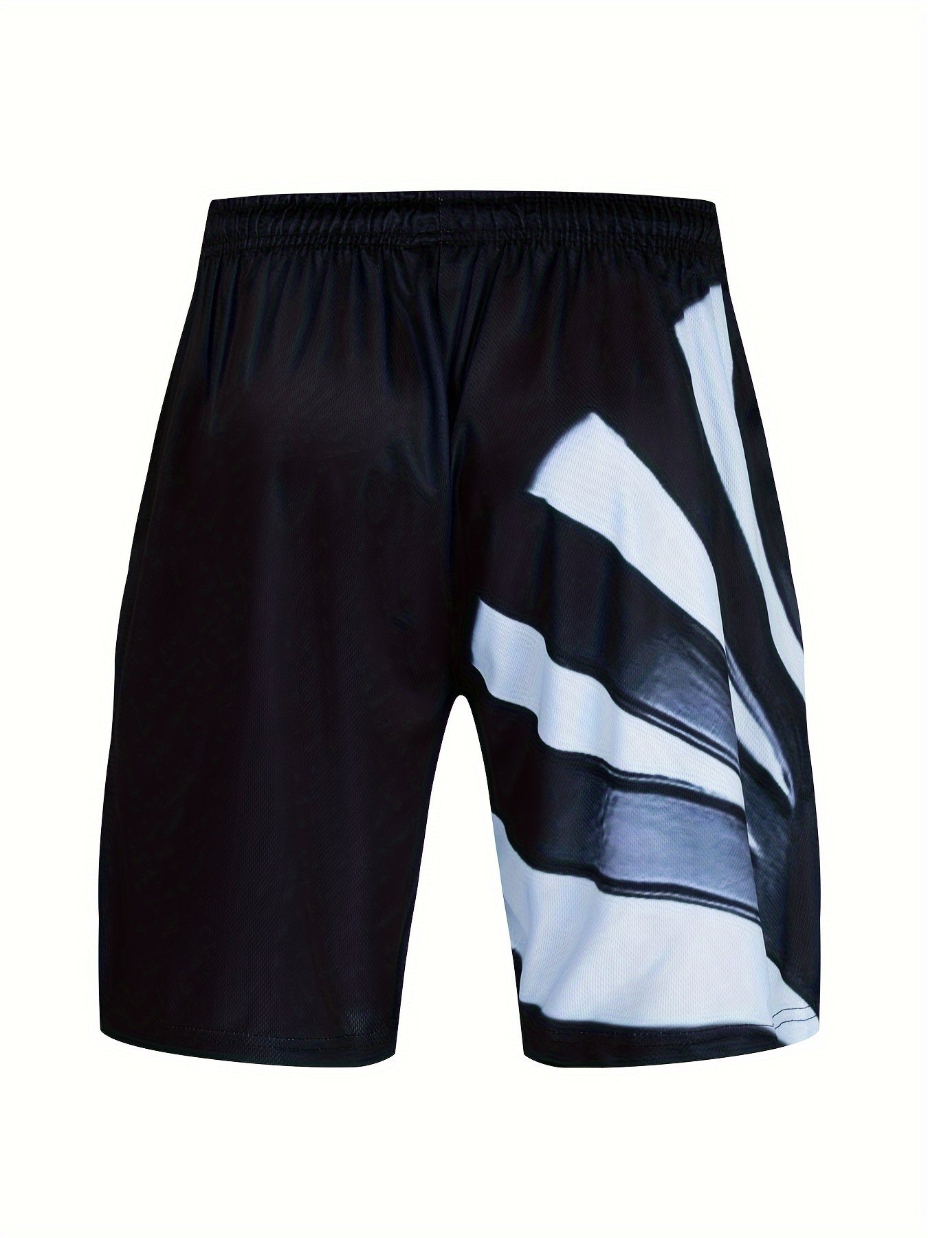 2-Piece Mens Cartoon Print Sports Set - Soft 100% Polyester Crew Neck T-Shirt and Active Drawstring Shorts for Fitness, Novelty, and Weekend Casual Wear