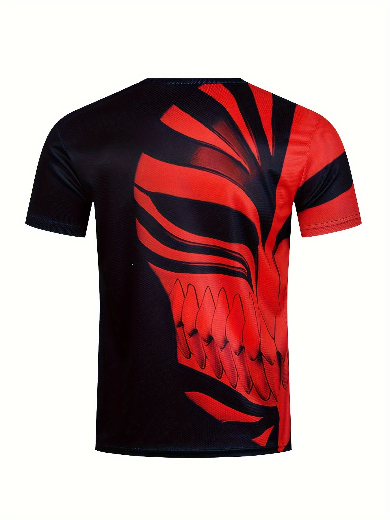 2-Piece Mens Cartoon Print Sports Set - Soft 100% Polyester Crew Neck T-Shirt and Active Drawstring Shorts for Fitness, Novelty, and Weekend Casual Wear