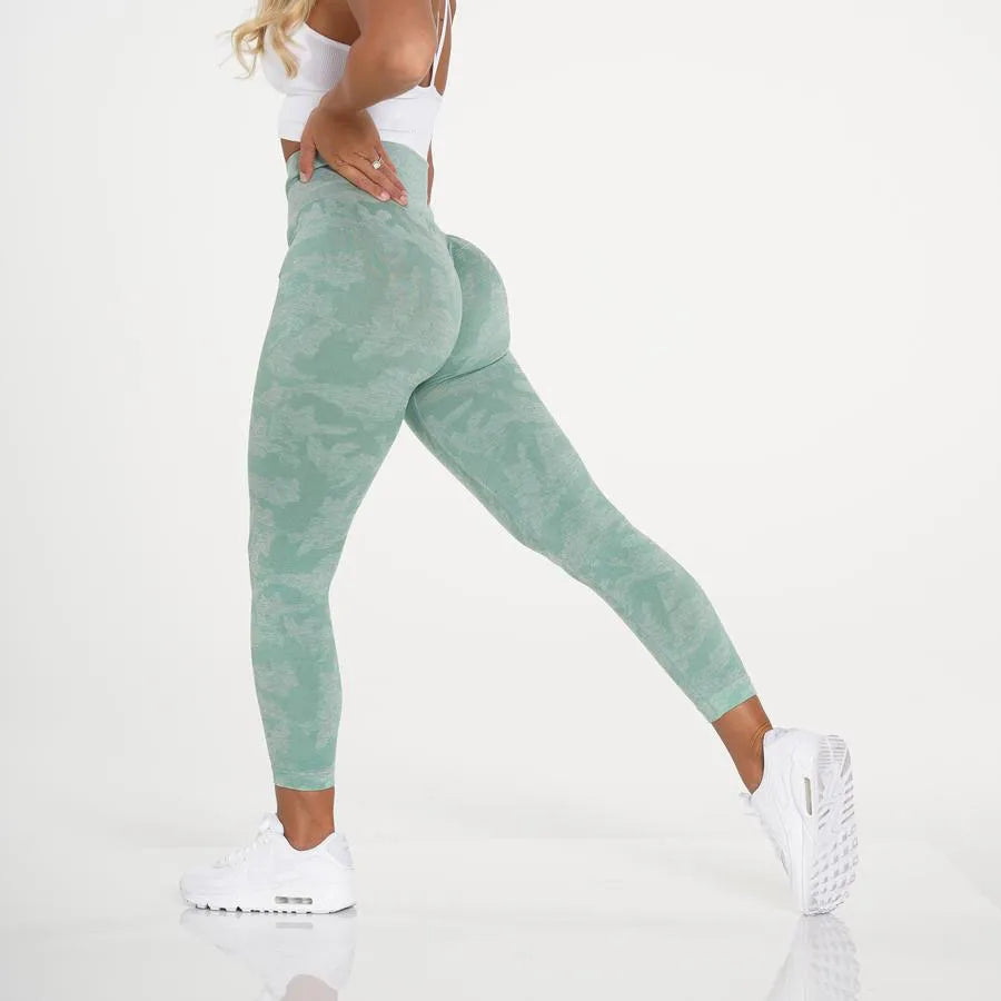 za Leggings Deportivos Seamless Estampado Push-Up
