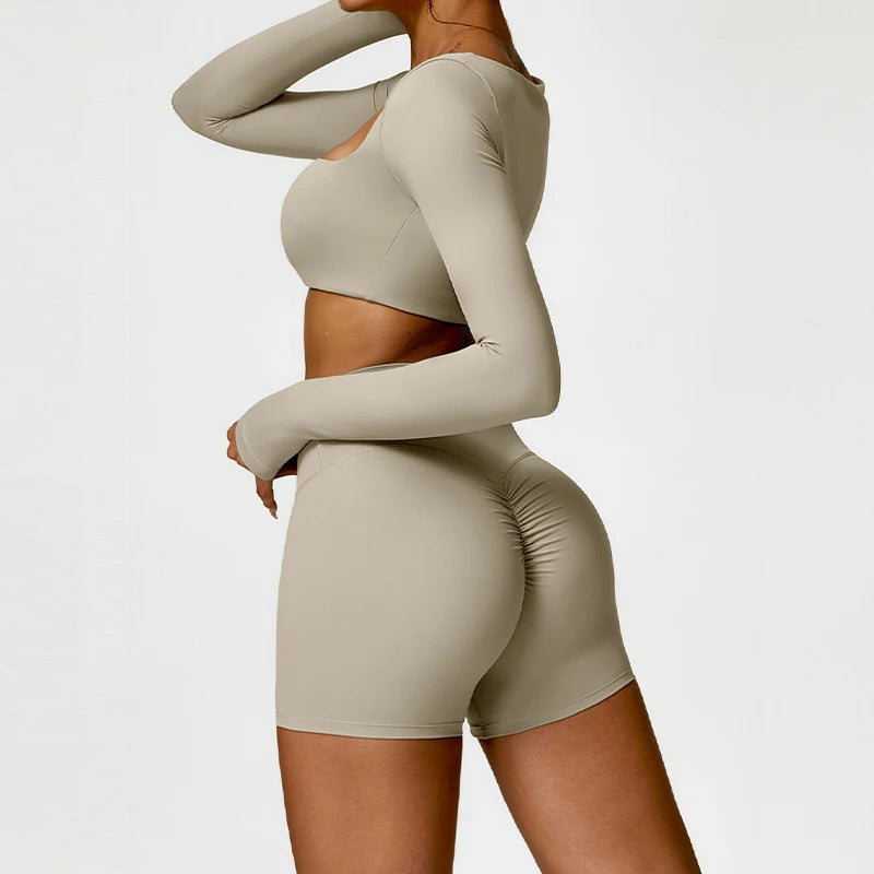 Conjunto Deportivo 2 Piezas Top Cruzado y Leggings