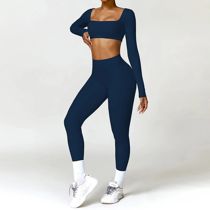 Conjunto Deportivo 2 Piezas Top Cruzado y Leggings