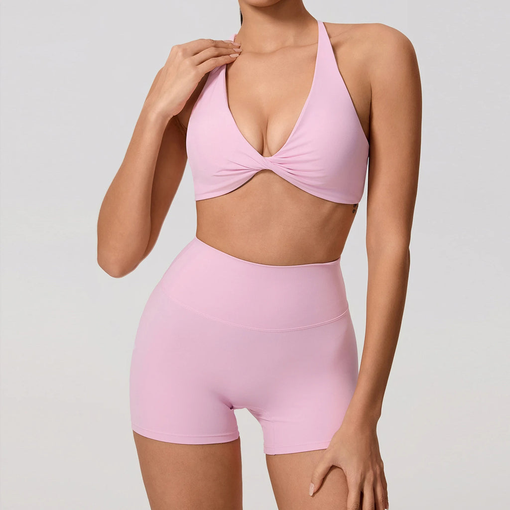 Conjunto Deportivo 2 Piezas Top Cruzado y Leggings