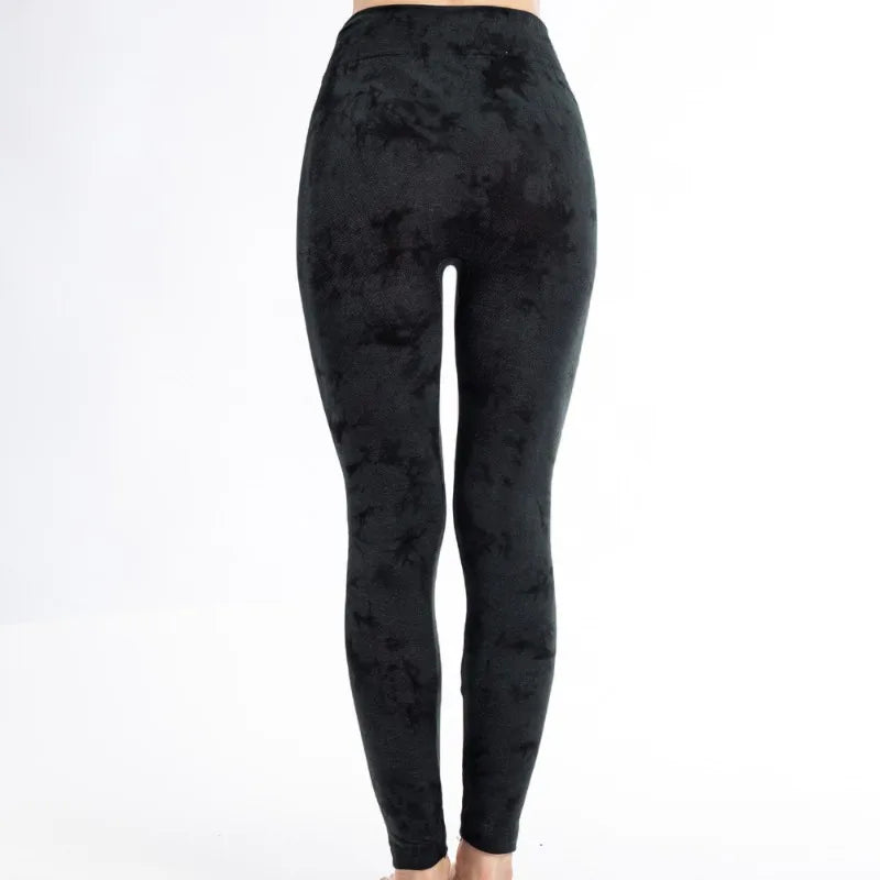 za Leggings Deportivos Tie-Dye de Alta Elasticidad