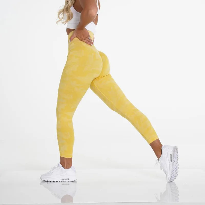 za Leggings Deportivos Seamless Estampado Push-Up