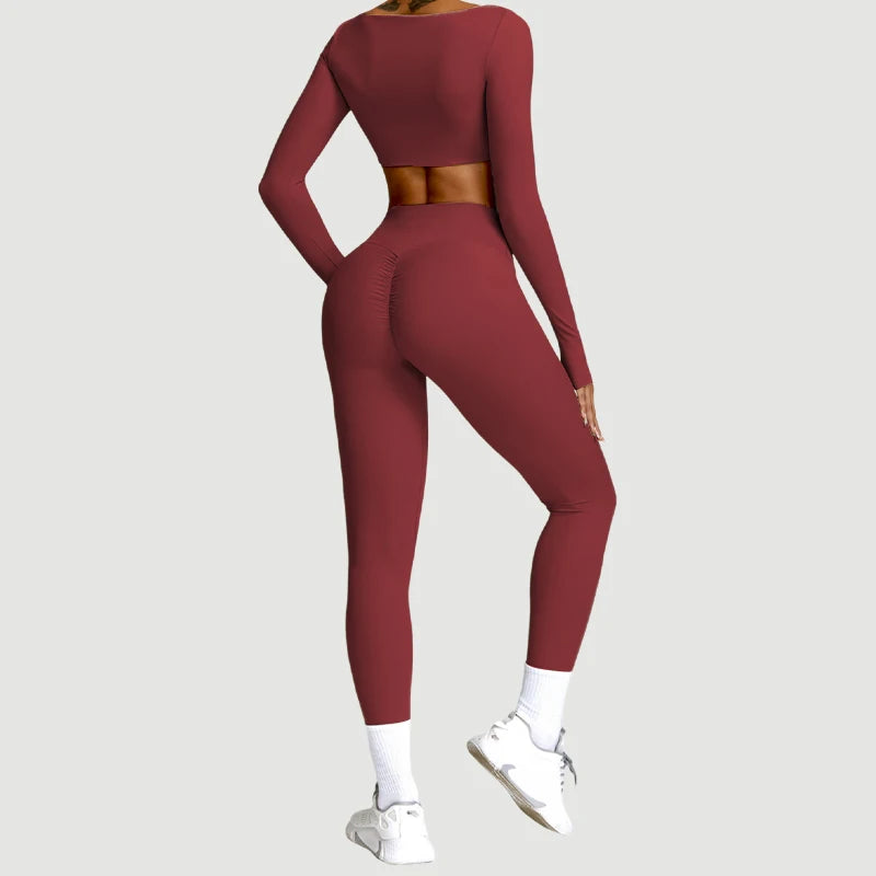 Conjunto Deportivo 2 Piezas Top Cruzado y Leggings