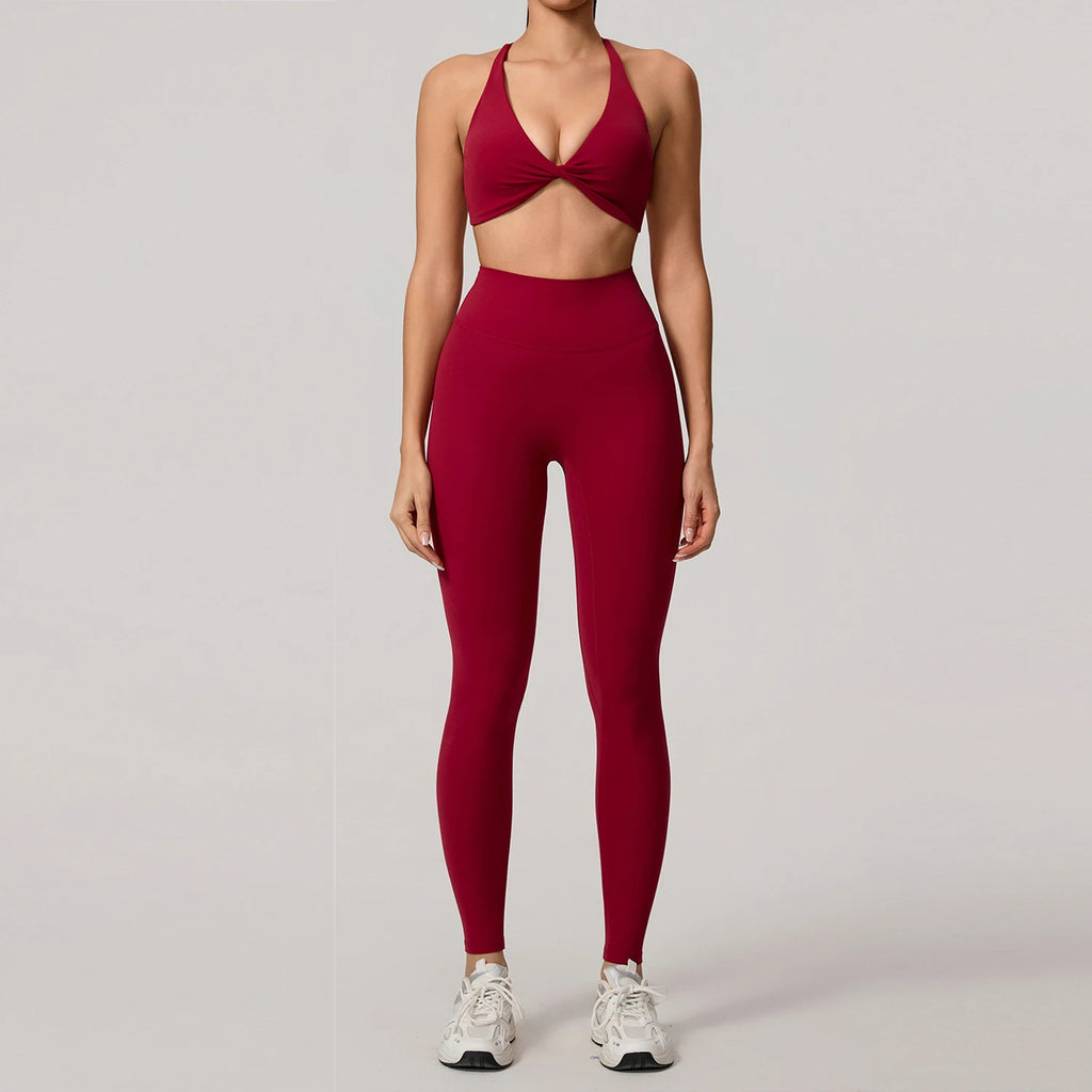 Conjunto Deportivo 2 Piezas Top Cruzado y Leggings