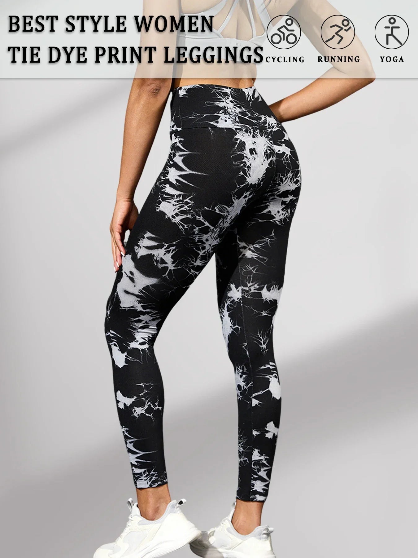 za Leggings Deportivos Tie-Dye con Efecto Push-Up