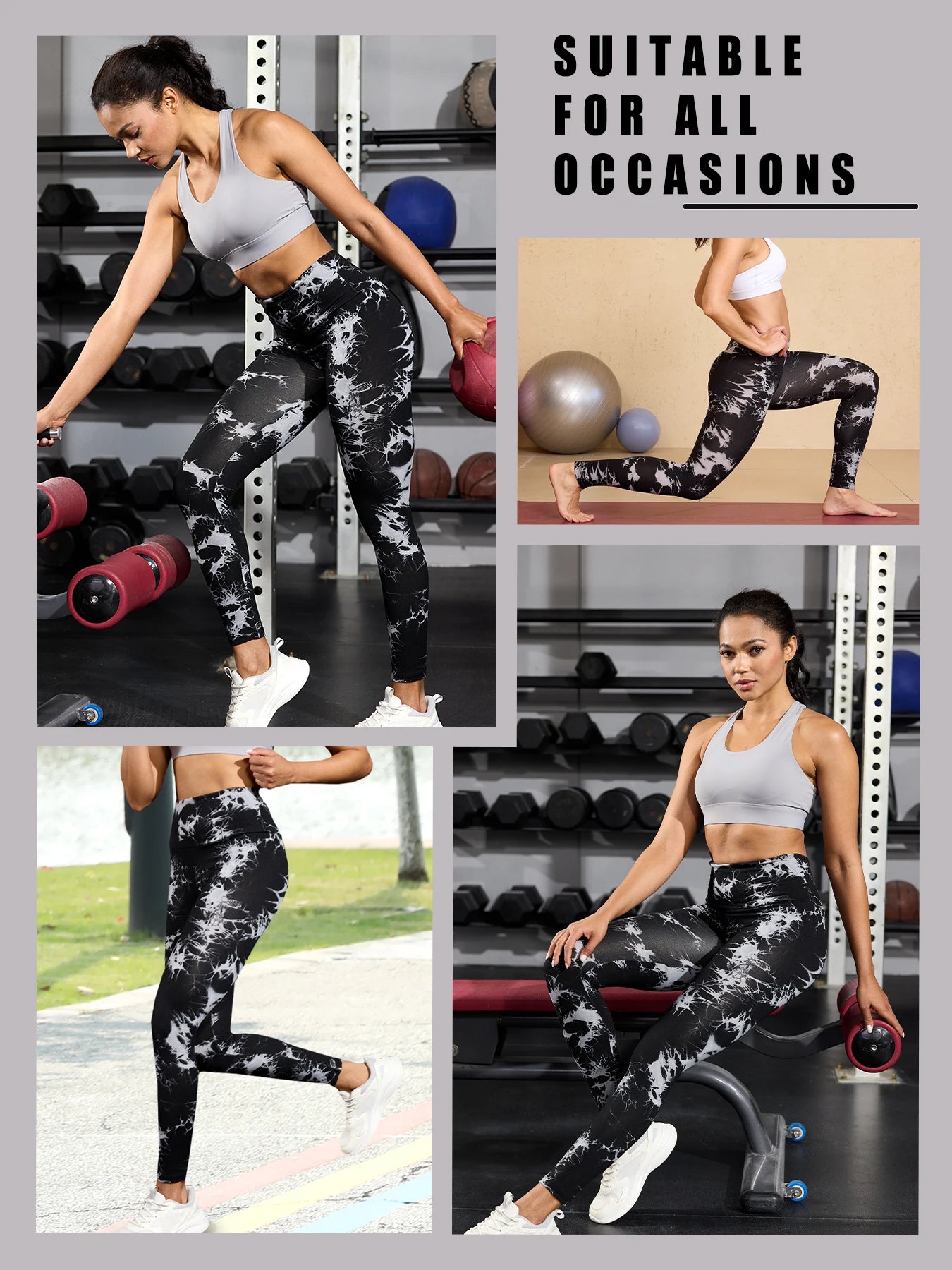 za Leggings Deportivos Tie-Dye con Efecto Push-Up