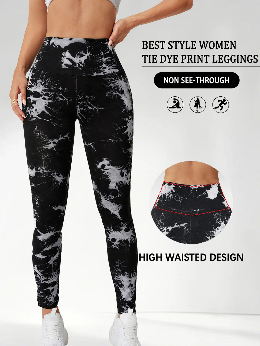 za Leggings Deportivos Tie-Dye con Efecto Push-Up