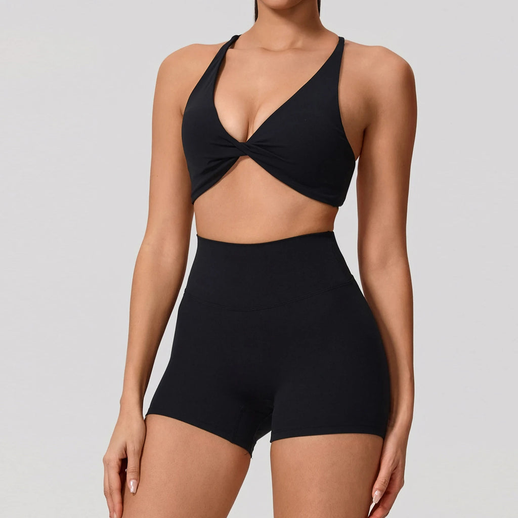 Conjunto Deportivo 2 Piezas Top Cruzado y Leggings