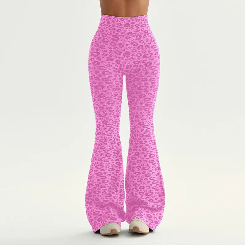 za Pantalones Deportivos Acampanados Animal Print