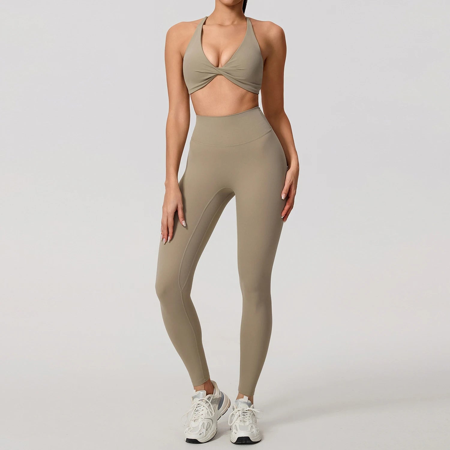 Conjunto Deportivo 2 Piezas Top Cruzado y Leggings