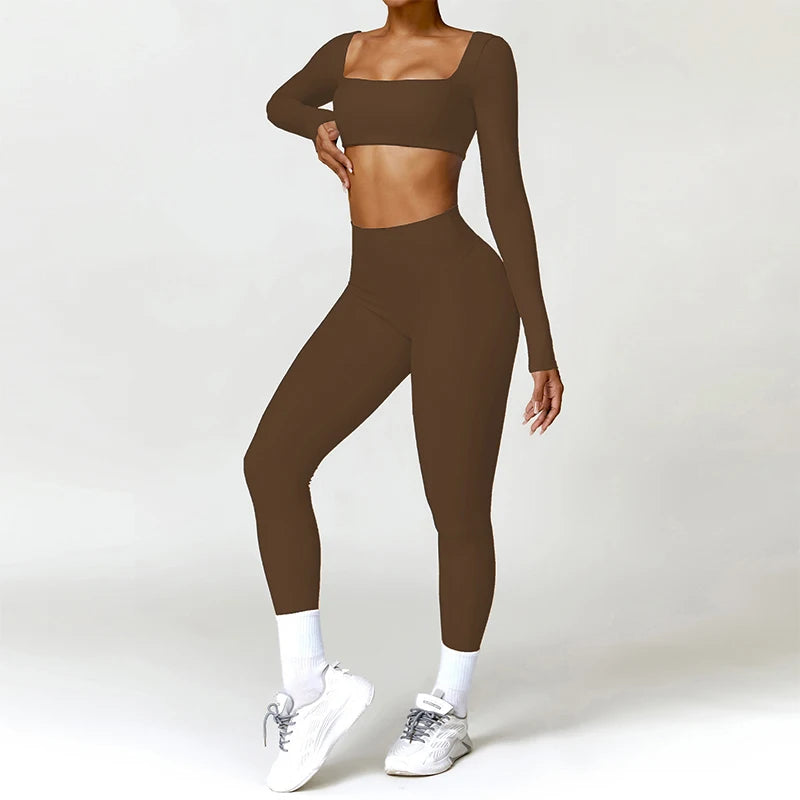 Conjunto Deportivo 2 Piezas Top Cruzado y Leggings