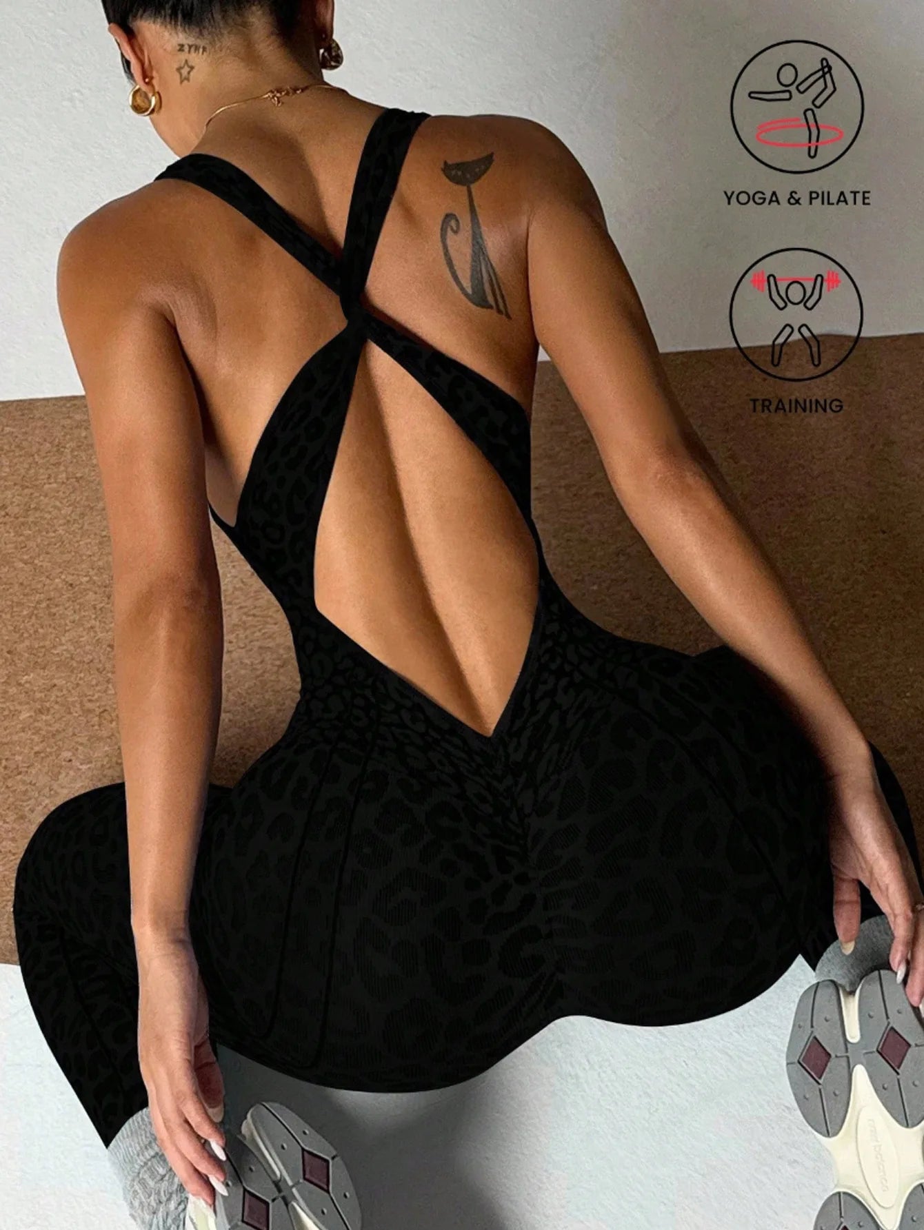 za Enterizo Deportivo Cuello Halter Espalda Descubierta
