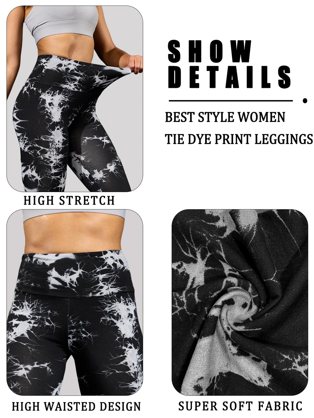 za Leggings Deportivos Tie-Dye con Efecto Push-Up