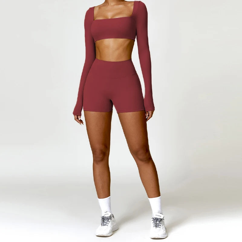 Conjunto Deportivo 2 Piezas Top Cruzado y Leggings
