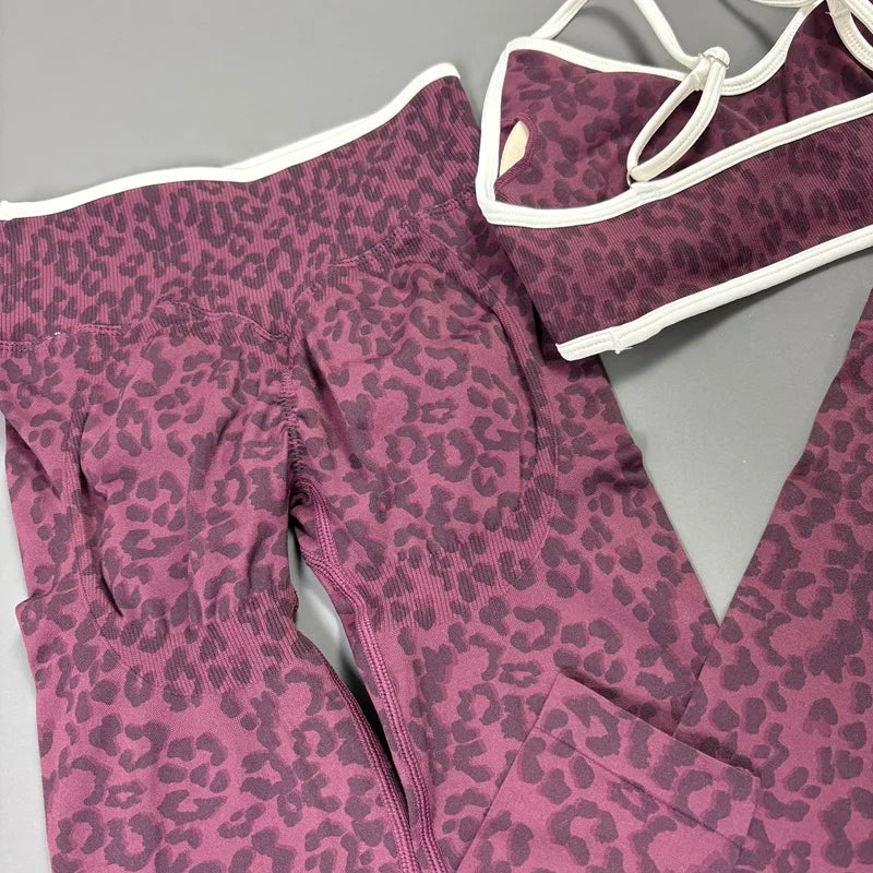 Conjunto Deportivo 2 Piezas Animal Print con Ribetes