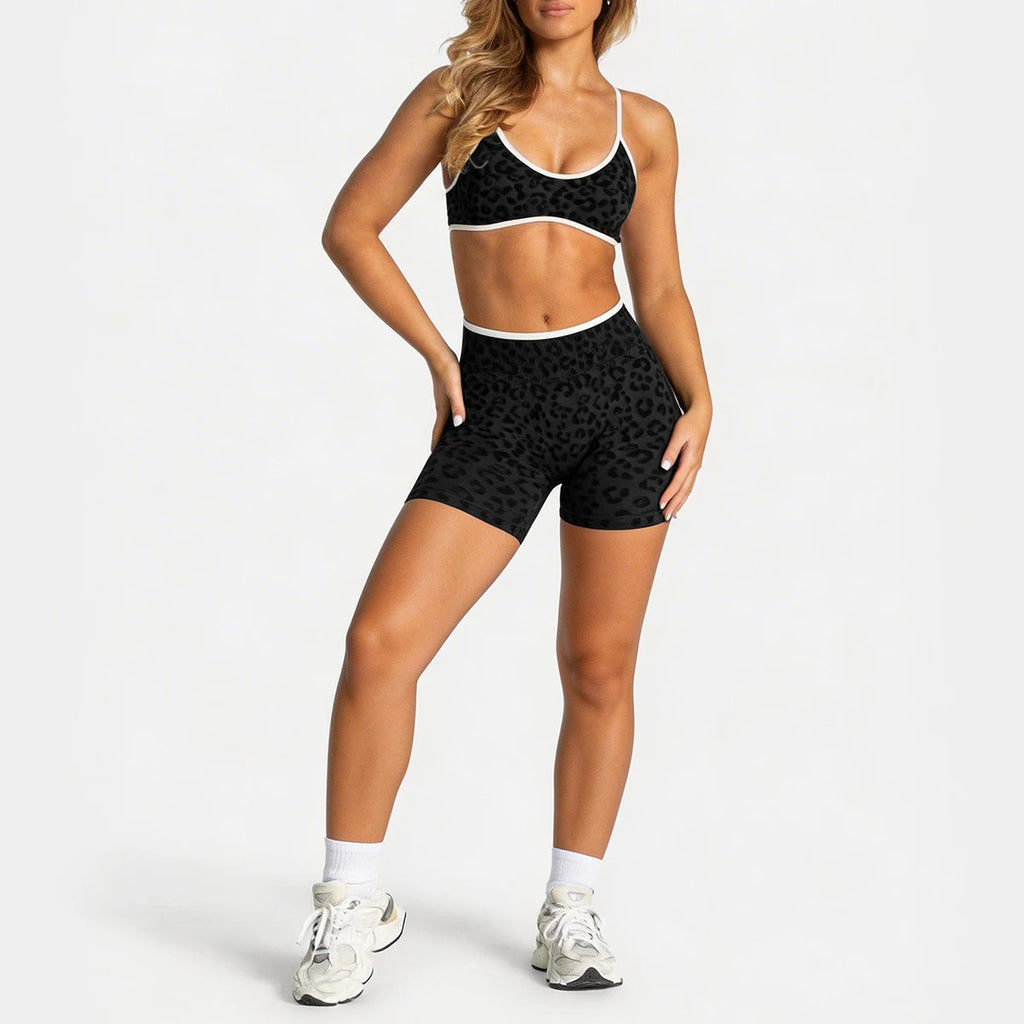 Conjunto 2 Piezas Biker Shorts y Top Ajustable animal print