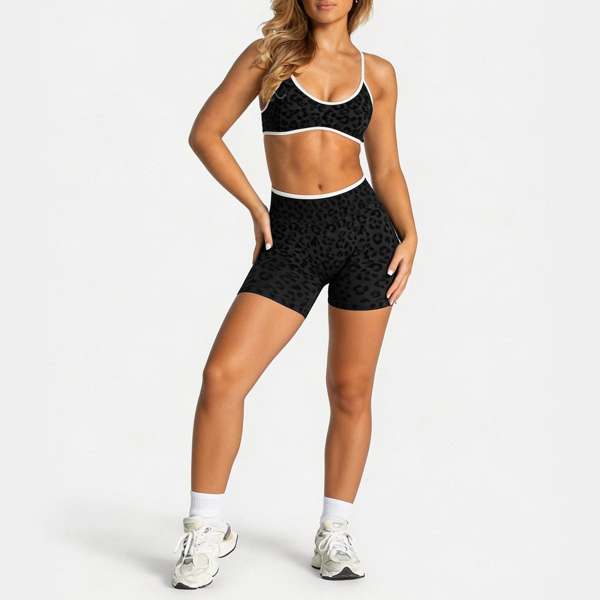 Conjunto 2 Piezas Biker Shorts y Top Ajustable animal print