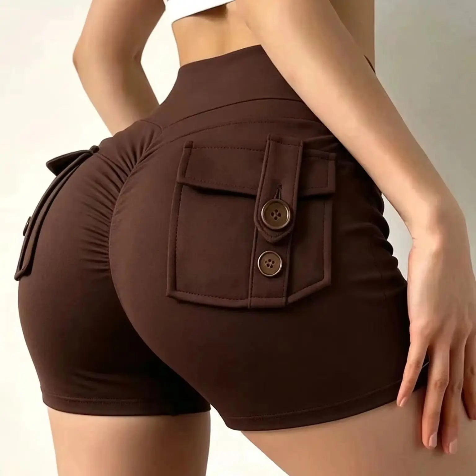 za Shorts Deportivos Push-Up con Bolsillos Cargo