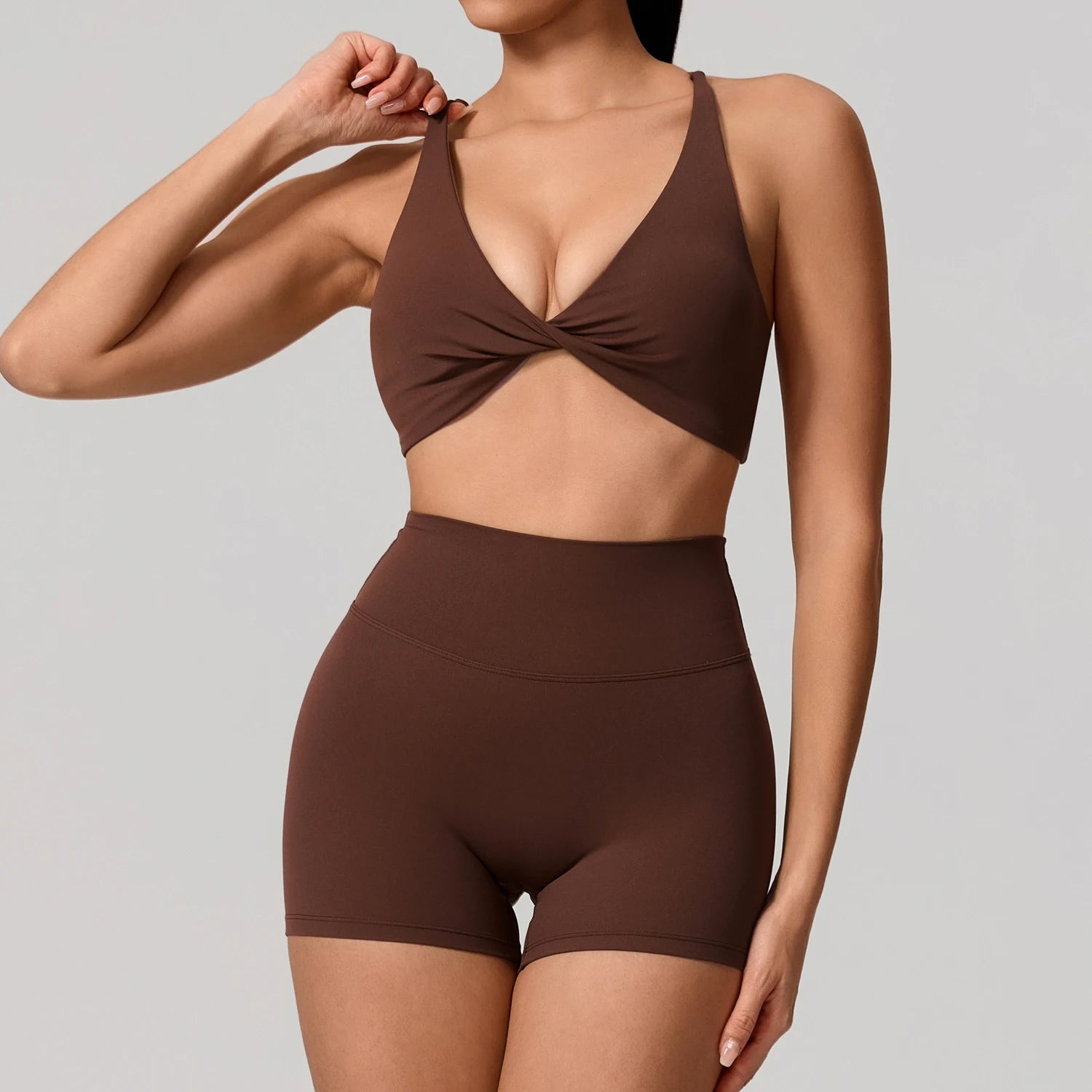 Conjunto Deportivo 2 Piezas Top Cruzado y Leggings
