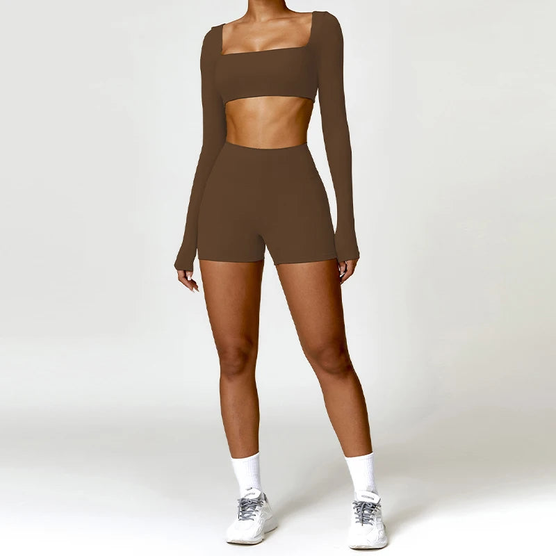 Conjunto Deportivo 2 Piezas Top Cruzado y Leggings