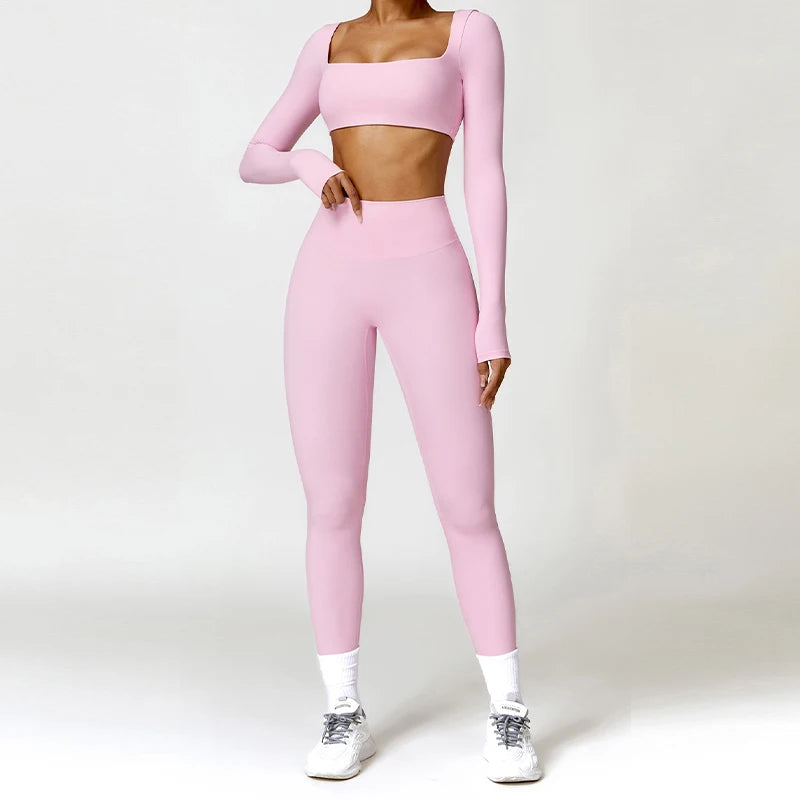 Conjunto Deportivo 2 Piezas Top Cruzado y Leggings