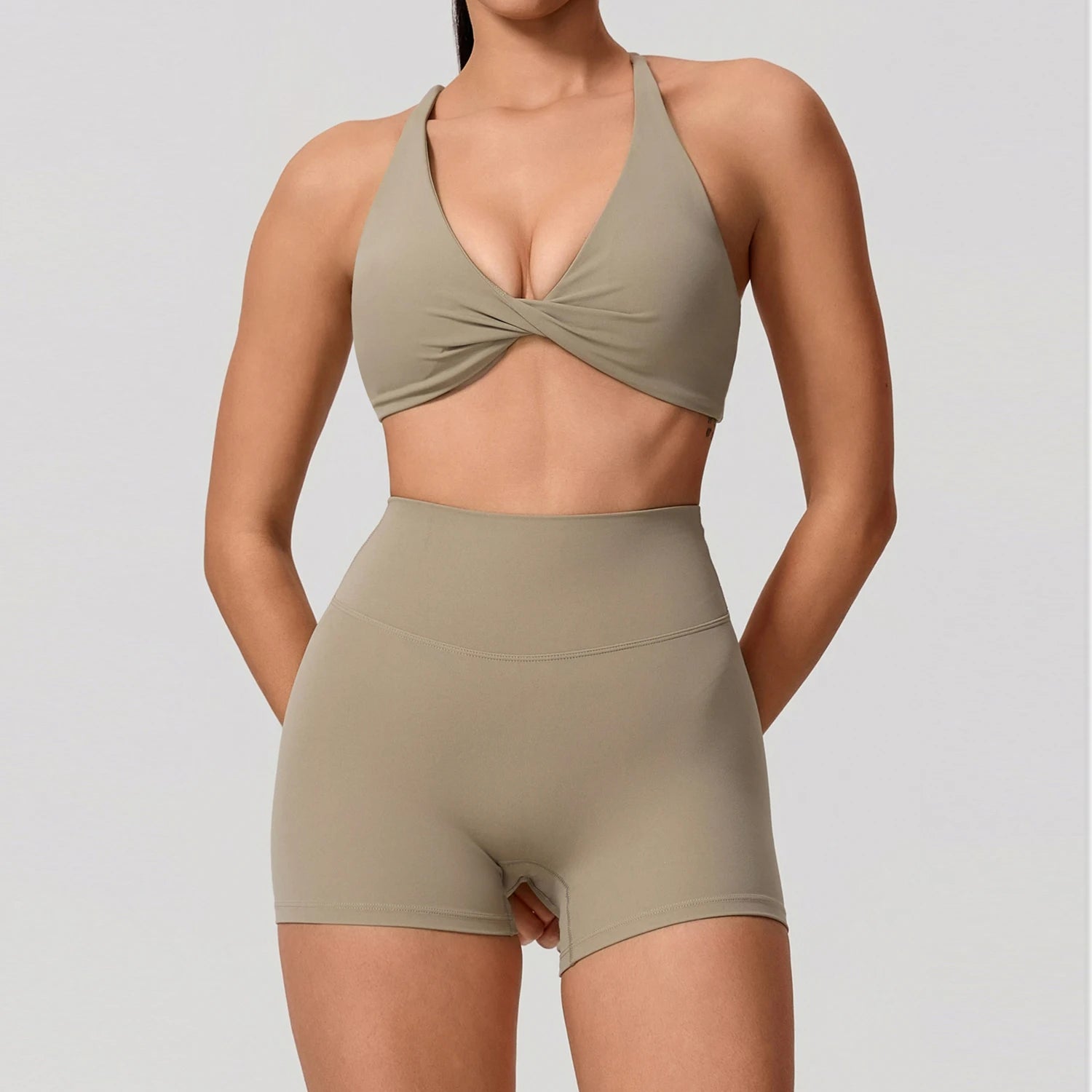 Conjunto Deportivo 2 Piezas Top Cruzado y Leggings
