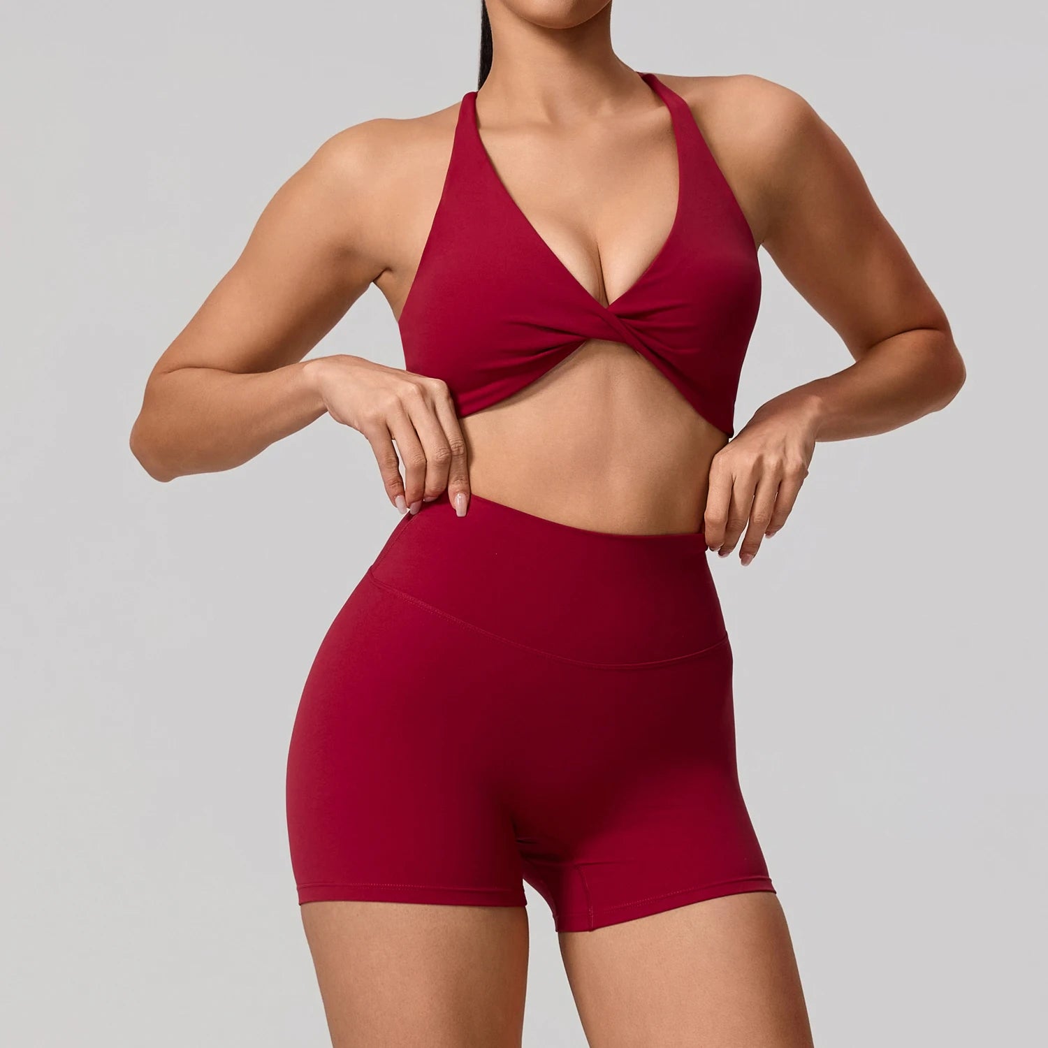 Conjunto Deportivo 2 Piezas Top Cruzado y Leggings