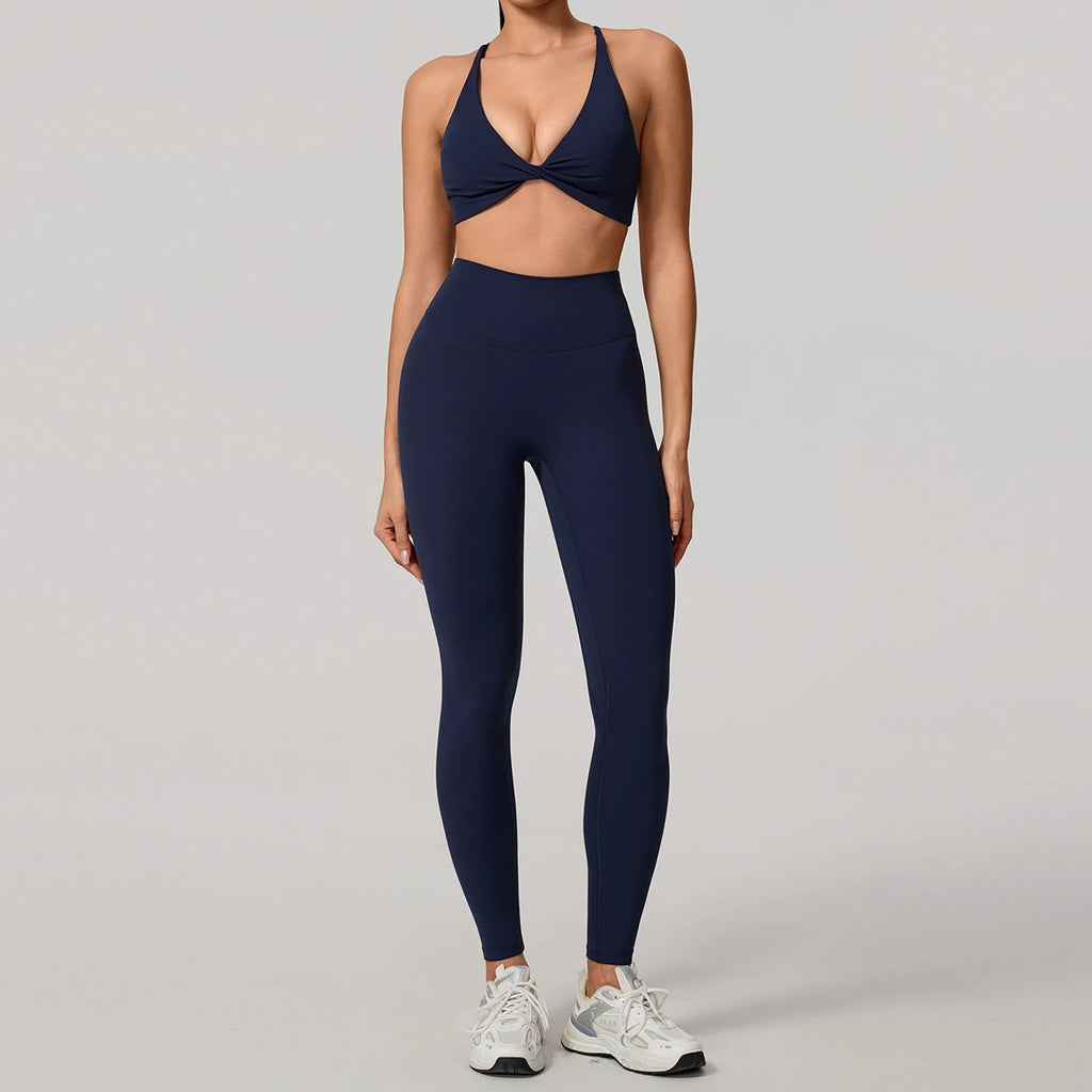 Conjunto Deportivo 2 Piezas Top Cruzado y Leggings