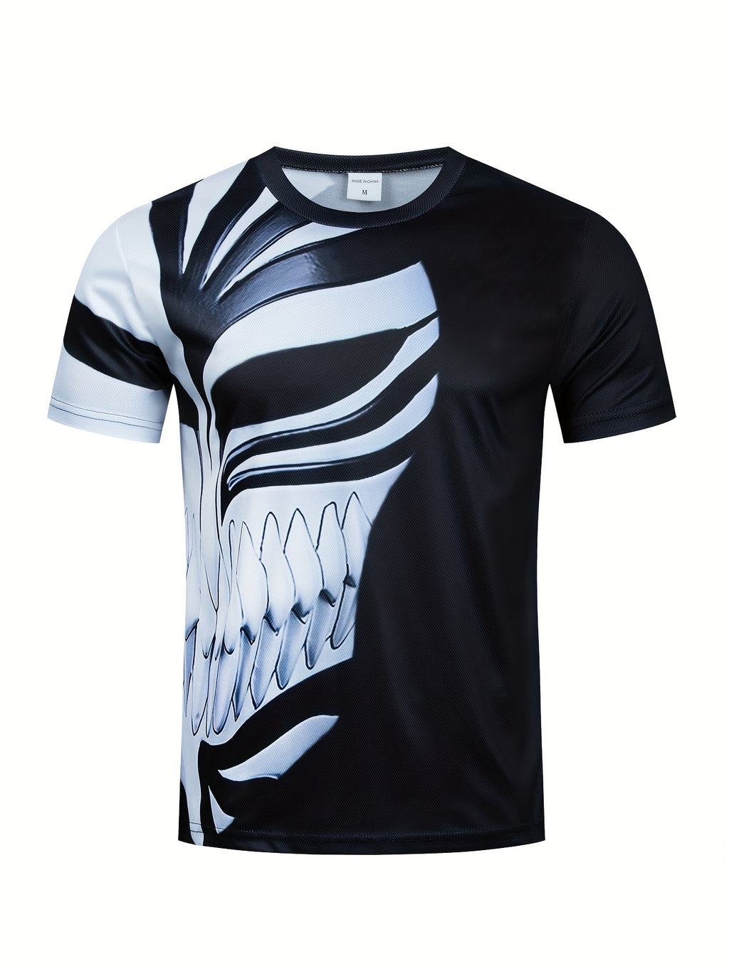 2-Piece Mens Cartoon Print Sports Set - Soft 100% Polyester Crew Neck T-Shirt and Active Drawstring Shorts for Fitness, Novelty, and Weekend Casual Wear