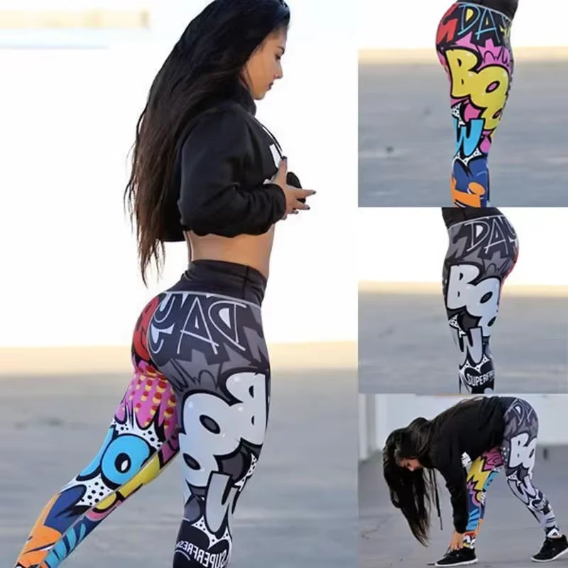Women Digital Printing Leggings Workout Leggings High Waist Push up Leggins Mujer Fitness Leggings Women'S Pants